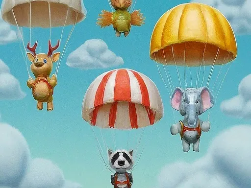 Rowdy Animals: Cloudy Skies Parachute Game